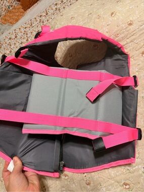 & Other Stories Gray and Hot Pink Dog Life Jacket